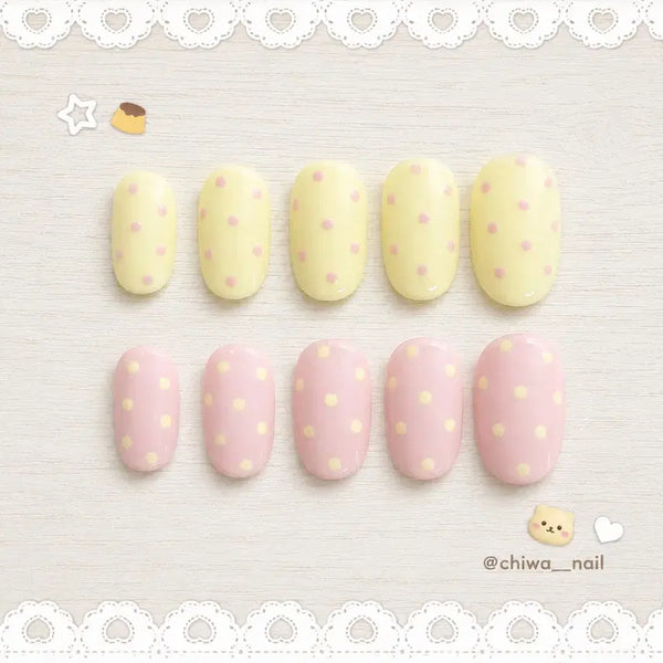 [BUNJANG] Custom Dot Kitschy Handmade Nail Tips / 주문제작 도트 키치 수제 네일팁