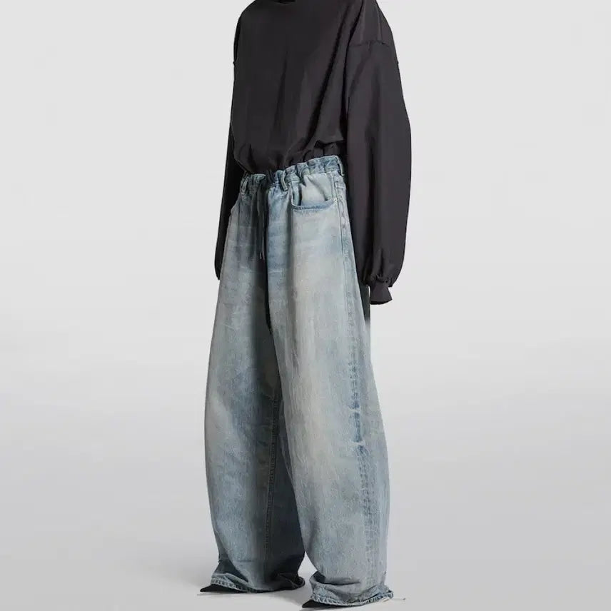 [BUNJANG] Balenciaga Drawstring Denim Baggy Pants XS / [XS] 발렌시아가 드로스트링 데님 배기 팬츠
