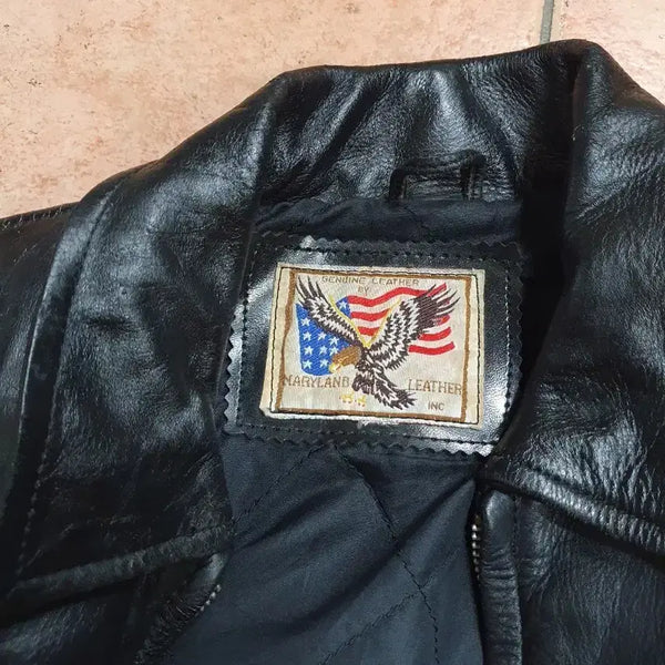 [BUNJANG] Maryland Leather Inc. Vintage Real Leather Biker Jacket / [빈티지] Maryland Leather Inc(미국). 리얼레더 바이커 자켓 (M~슬림L)