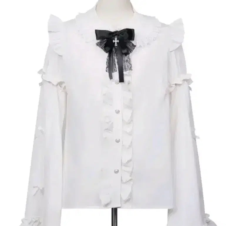 [BUNJANG] Nogenki Hime Sleeves Blouse Jireykei Style / 노겐키 히메소매 블라우스 양산형 지뢰계