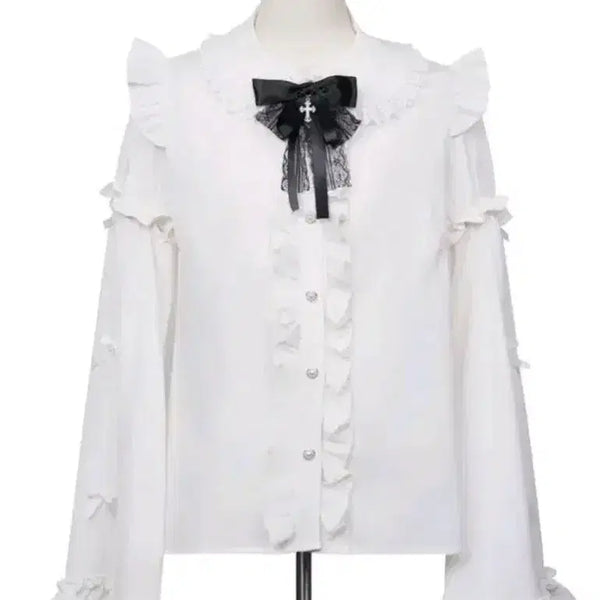 [BUNJANG] Nogenki Hime Sleeves Blouse Jireykei Style / 노겐키 히메소매 블라우스 양산형 지뢰계