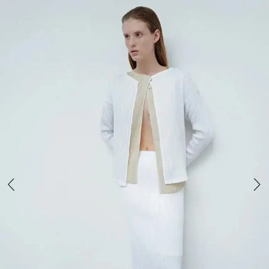 [BUNJANG] Le917 September Freya Pleats Cardigan White / 르917 르셉템버 freya 플리츠 가디건 화이트