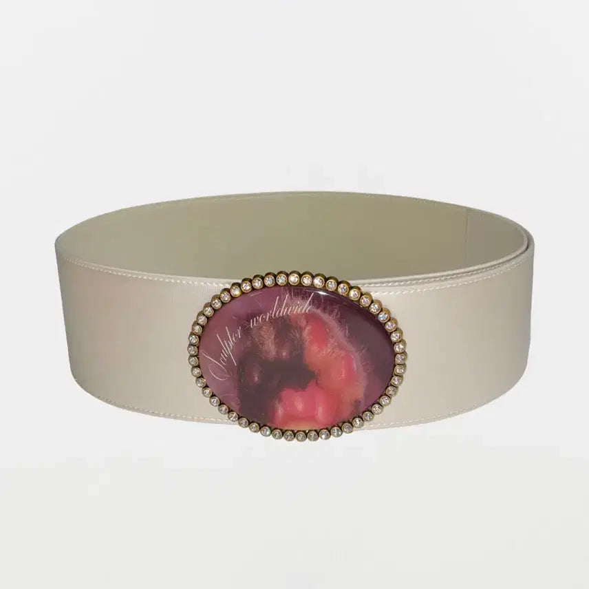 [BUNJANG] Sculptor Jewel Buckle Belt Metallic Ivory / 스컬프터 Jewel Buckle Belt Metallic lvory