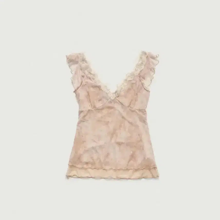[BUNJANG] The Barnet Sena Sheer Lace Sleeveless Blouse Peach M / 더바넷 세나 sena 쉬어 레이스 슬리브리스 블라우스 피치 M