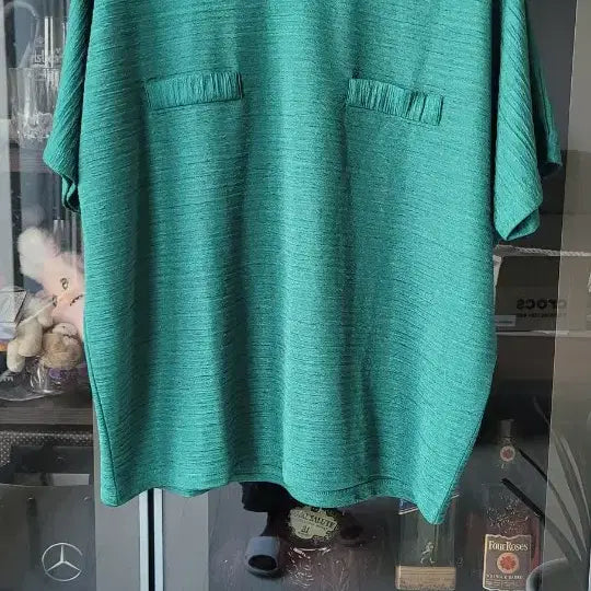 [BUNJANG] ASPEN Khaki Green Textured Short Sleeve T-Shirt Size 77 / 새상품)) ASPEN  카키빛 그린 텍스처 반팔 티셔츠 77