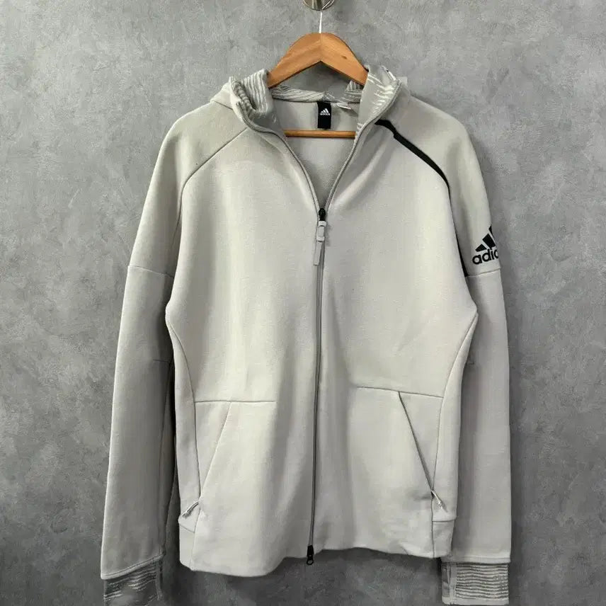 [BUNJANG] Adidas Hooded Zip-Up Sweatshirt Grey M / 아디다스 후드 집업 그레이 M