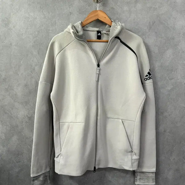[BUNJANG] Adidas Hooded Zip-Up Sweatshirt Grey M / 아디다스 후드 집업 그레이 M