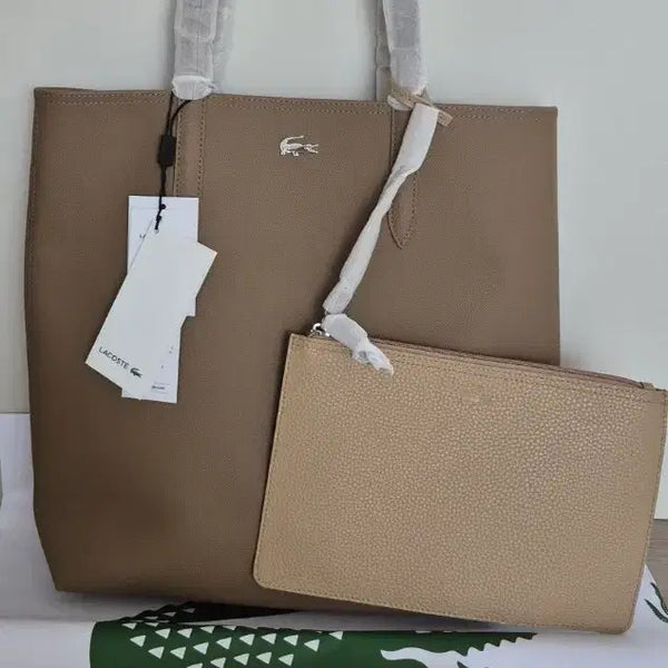 [BUNJANG] Lacoste Anna Reversible Shopper Bag Beige / 라코스테  안나 리버시블 쇼퍼백