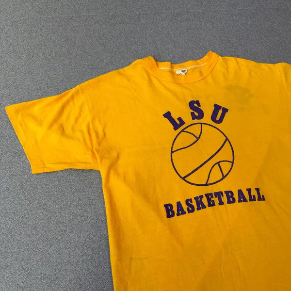 [BUNJANG] 70s Vintage Russell Athletic LSU Basketball Single Stitch T-Shirt XL / 70s Vintage Russell Athletic Tshirt
