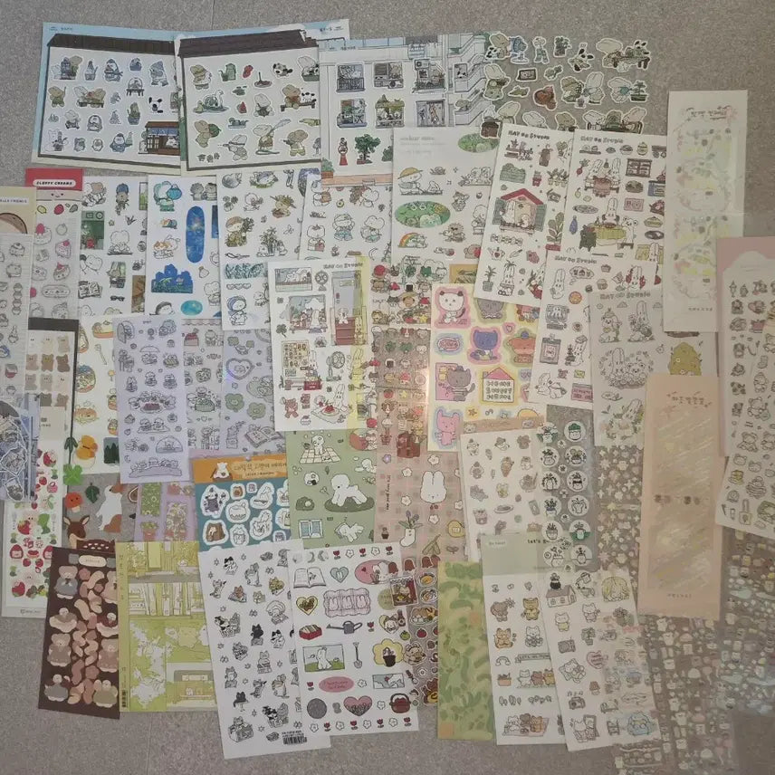 [BUNJANG] Heartship Studio, Hamine, Kekey, etc. Sticker Set / 다꾸 씰스티커 50장 처분 판매(하트쉽 스튜디오, 하미네, 케이키 등)