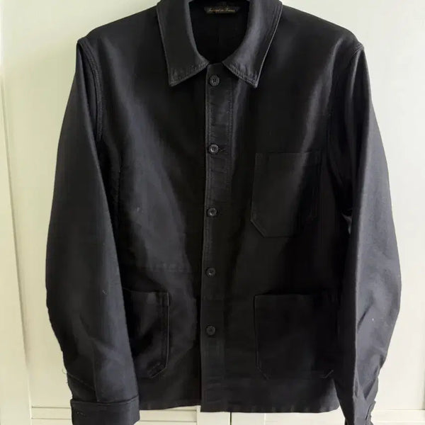 [BUNJANG] Le Laboureur Moleskin French Work Jacket Black (70s-80s) / 르라브어 몰스킨 프렌치 워크자켓 70-80s