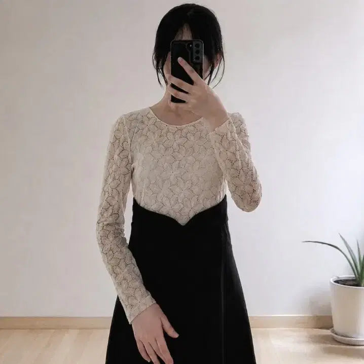[BUNJANG] Two-Tone See-Through Dress / 투톤 시스루 원피스