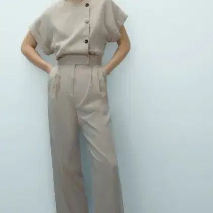 [BUNJANG] Massimo Dutti Pintuck Wide Jumpsuit / 마시모두띠 핀턱 와이드 점프슈트