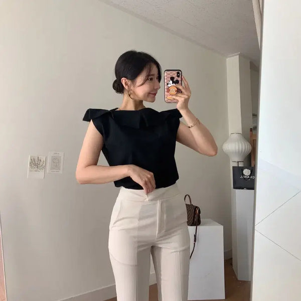 [BUNJANG] Dint Tulip Neck Blouse / 튤립넥 블라우스 딘트