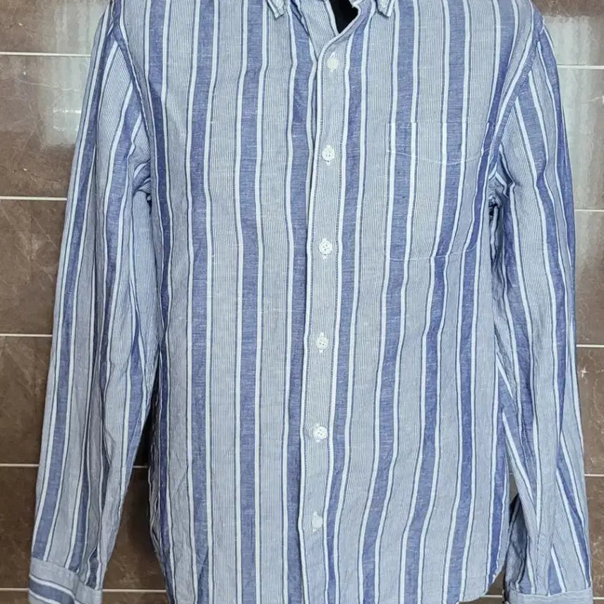 [BUNJANG] TOPTEN Striped Linen Blend Shirt / (남성100사이즈)TOPTEN 스트라이프 셔츠(마60%)