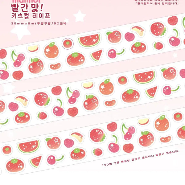 [BUNJANG] Mymoi Red Flavor Kiss Cut Washi Tape / 마이모이 빨간맛 키스컷