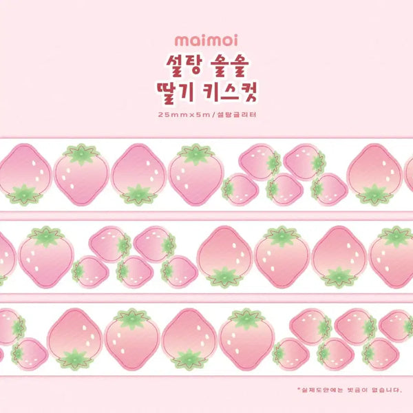 [BUNJANG] Mymoi Sugar Strawberry Kiss Cut Masking Tape / 마이모이 설탕딸기 키스컷