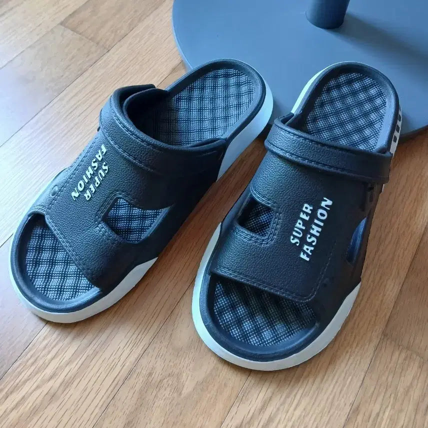 [BUNJANG] Men's Comfortable Cushion Slippers (Black/Beige) / 남성 슬리퍼 250, 270, 280