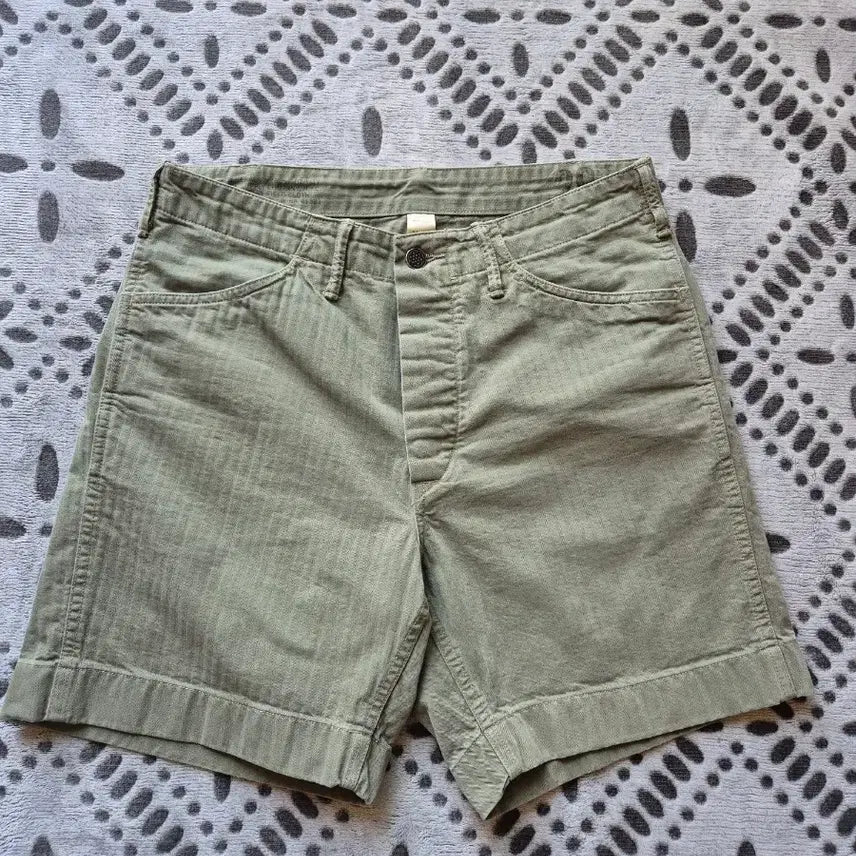 [BUNJANG] RRL Herringbone Shorts Olive Khaki / rrl 더블알엘 헤링본 쇼츠 올리브카키