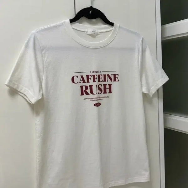 [BUNJANG] CAFFEINE RUSH T-Shirt White / CAFFEINE RUSH 티셔츠 화이트