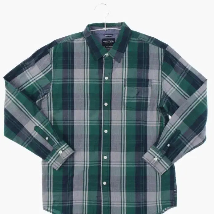 [BUNJANG] Nautica Check Shirt Green / 노티카 체크 남방 그린