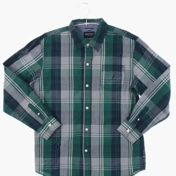 [BUNJANG] Nautica Check Shirt Green / 노티카 체크 남방 그린
