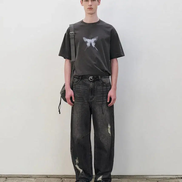 [BUNJANG] In Silence Butterfly Short Sleeve T-Shirt M / 인사일런스 버터플라이 반팔 M