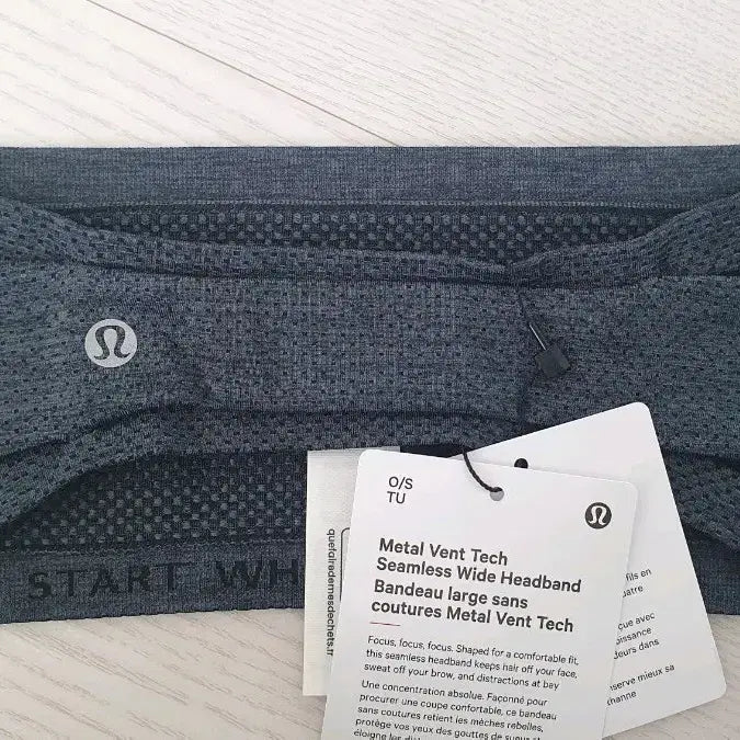 [BUNJANG] Lululemon Seamless Wide Headband Black Solar Gray / [새상품]룰루레몬  심리스 와이드 헤어밴드 블랙솔라그레이