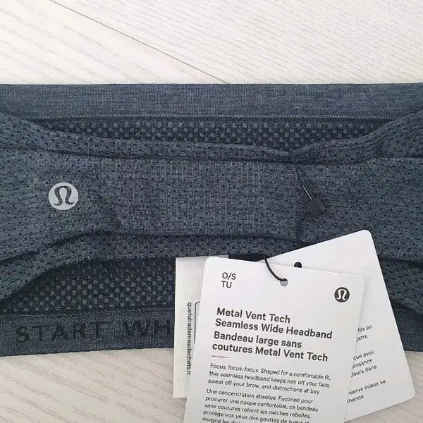 [BUNJANG] Lululemon Seamless Wide Headband Black Solar Gray / [새상품]룰루레몬  심리스 와이드 헤어밴드 블랙솔라그레이