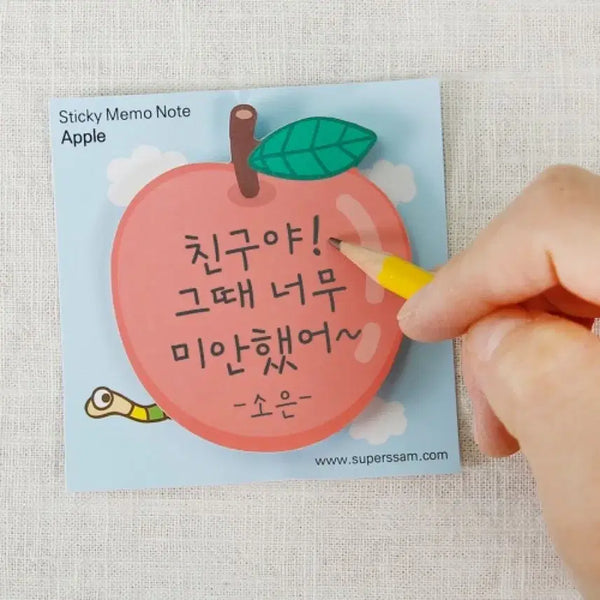 [BUNJANG] Apple Shaped Sticky Notes / 사과모양 포스트잇 스티키 메모지 400원