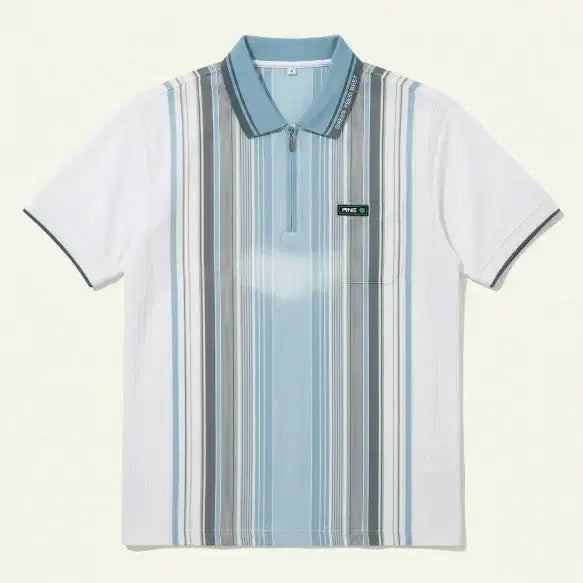 [BUNJANG] PING Golf Short Sleeve Polo Shirt Blue Stripe Size 100 / PING 골프 반팔 카라티 블루 스트라이프 100