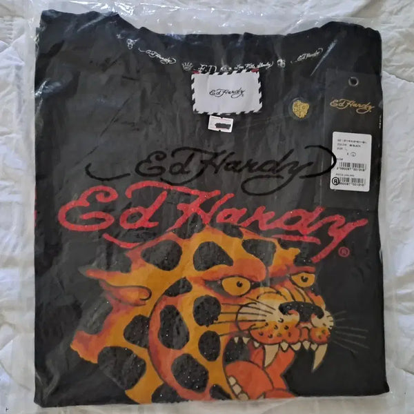 [BUNJANG] Ed Hardy Black Puma Long Sleeve T-Shirt / 에드하디 블랙 퓨마 롱슬리브