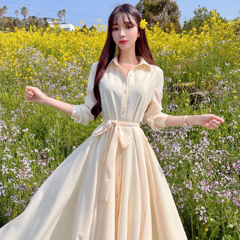 [BUNJANG] Mayyun Long Shirt Dress Lemon Vanilla / 메이윤 제작 롱 셔츠원피스 레몬바닐라