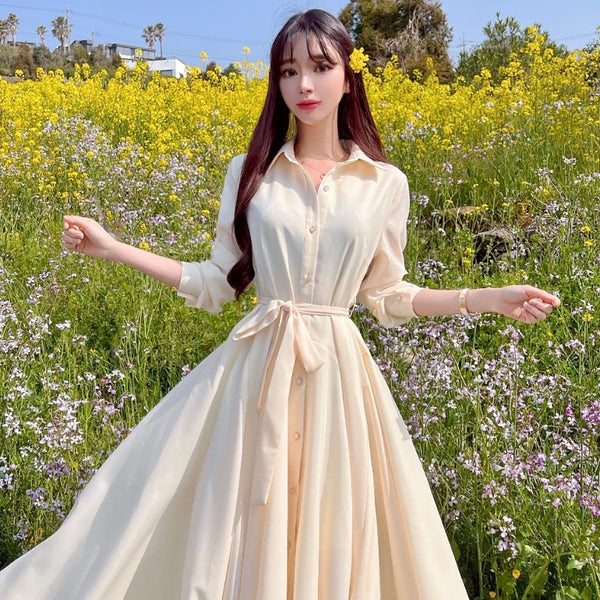 [BUNJANG] Mayyun Long Shirt Dress Lemon Vanilla / 메이윤 제작 롱 셔츠원피스 레몬바닐라