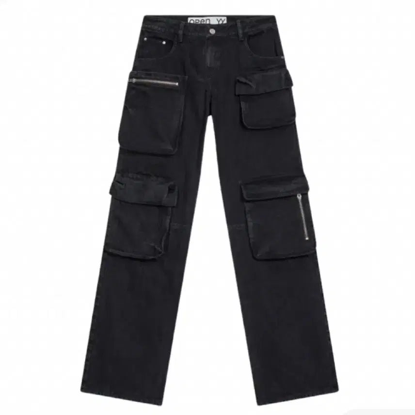 [BUNJANG] Open The Milky Way Cargo Pocket Pants Black / 카리나/카즈하 착용) 오픈와이와이 카고 포켓 팬츠 블랙