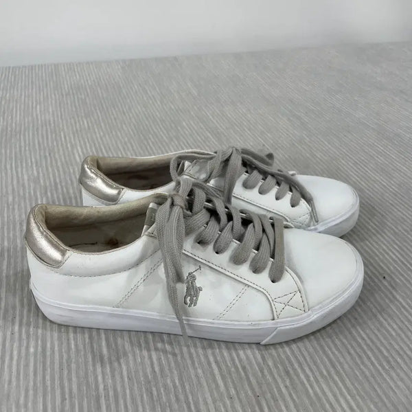 [BUNJANG] Polo Ralph Lauren Silver Sneakers - 235mm / 1043) 폴로 랄프로렌 실버 스니커즈 235mm