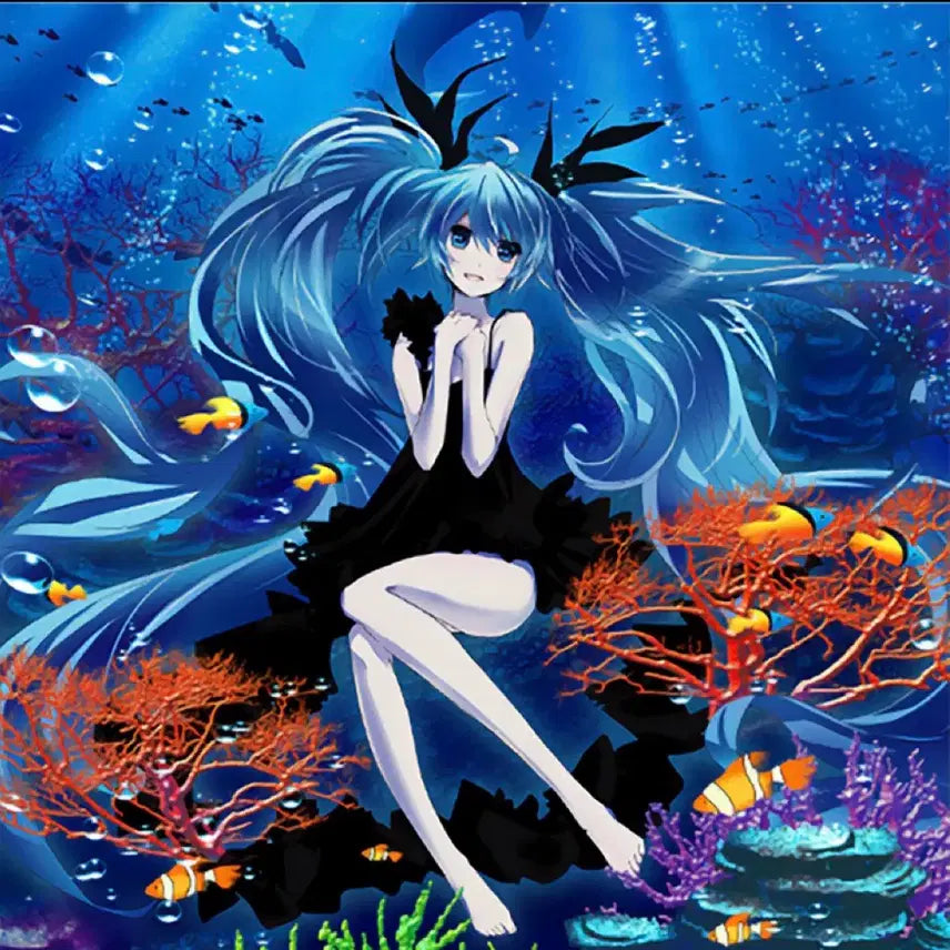 [BUNJANG] Deep Sea Miku Cosplay Costume and Wig Set / 심해 미쿠 심해소녀 미쿠 코스프레 의상