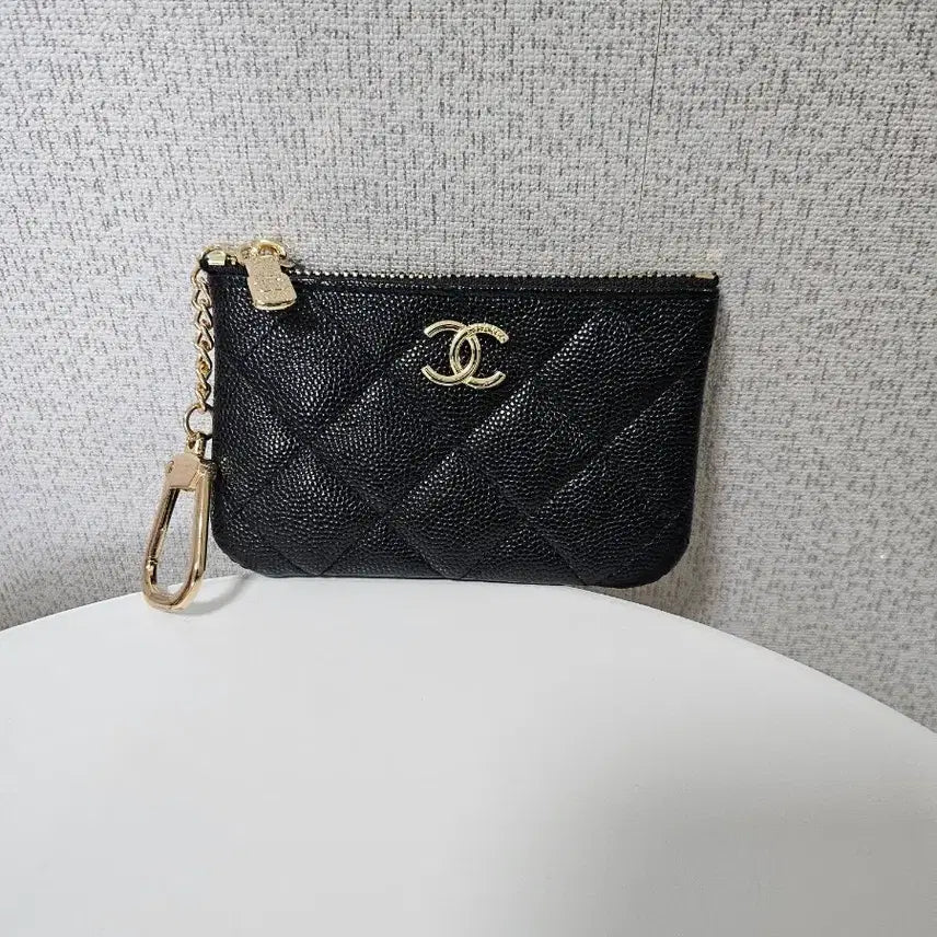 [BUNJANG] Chanel Quilted Card Wallet Black / 샤 카드지갑 동전지갑 블랙 퀼팅 금장