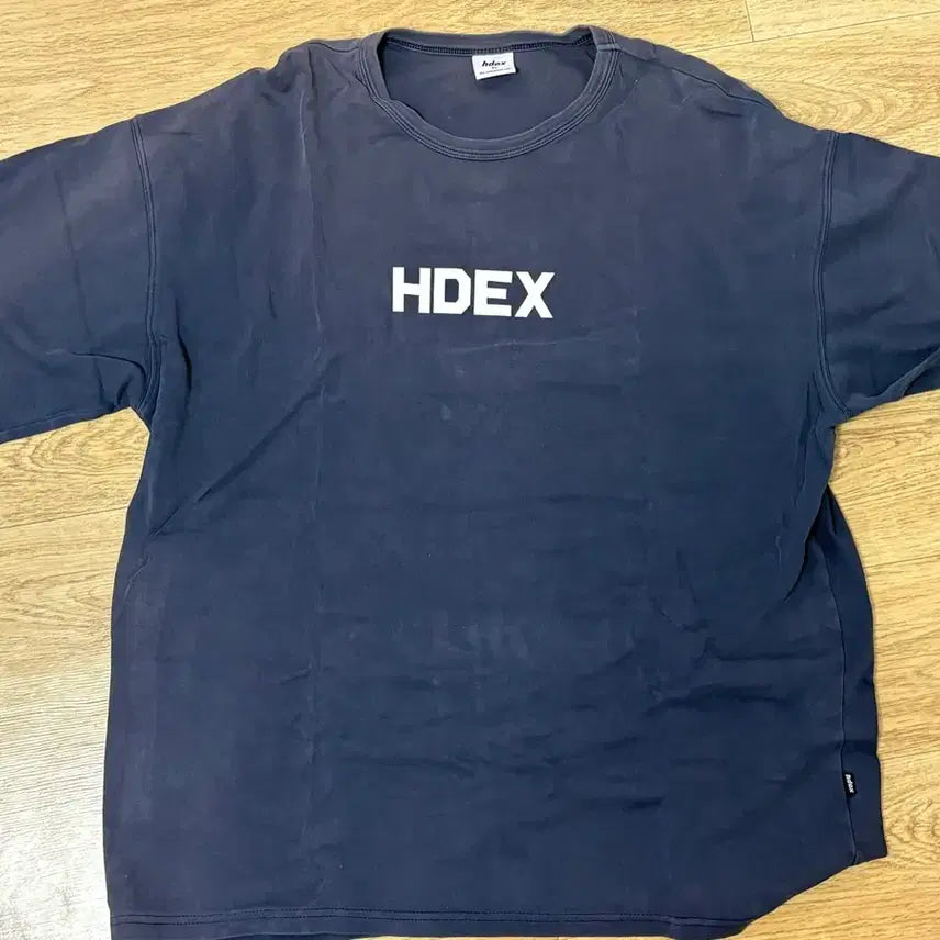 [BUNJANG] Hdex Main Logo Oversized Short Sleeve T-Shirt Navy XL / [XL] Hdex 메인로고 오버핏 반팔티 네이비