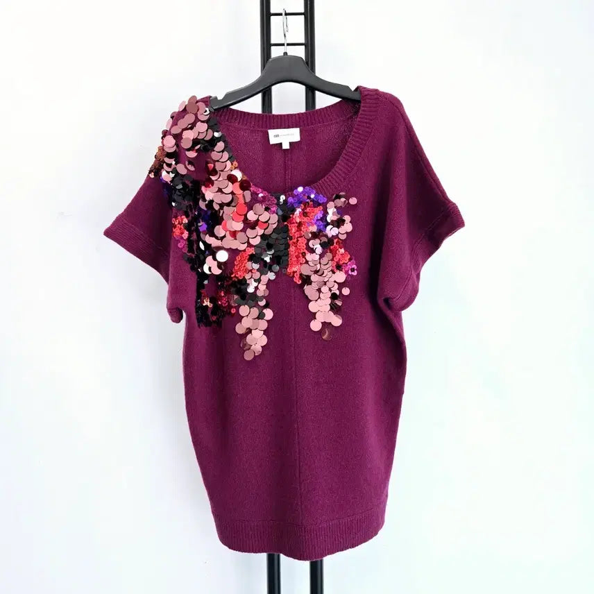 [BUNJANG] ATHE Sequin Detail Cashmere Blend Knit Top / 정품 아떼 ATHE 모95% 캐시미어5% 스팽글 포인트 니트