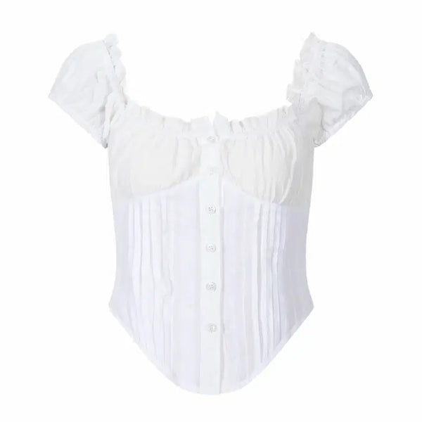 [BUNJANG] PLEASENOFALLOW Cindy Shirt Top (White) S / 플이즈노팔로우 Cindy Shirt Top (White) S 신디 셔츠 탑 (화이트)