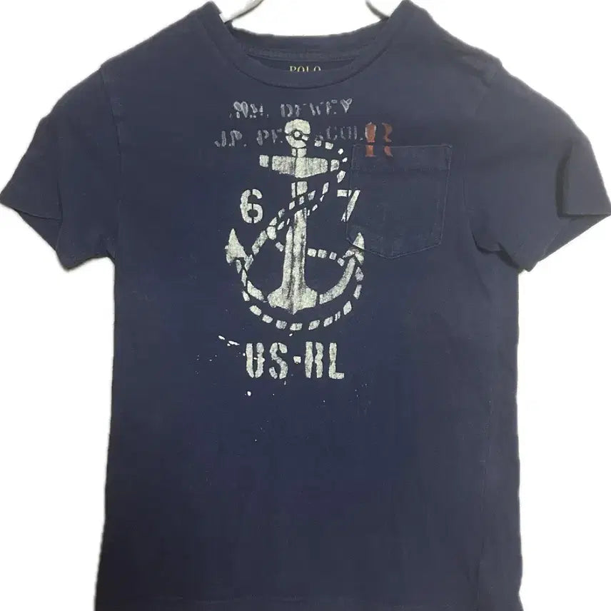 [BUNJANG] Polo Ralph Lauren Navy Anchor Print Short Sleeve T-Shirt / 반택비 무료)폴로 반팔