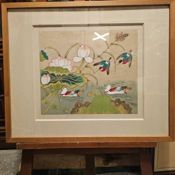 [BUNJANG] Modern Minhwa Painting: Mandarin Ducks with Lotus / 현대 민화.