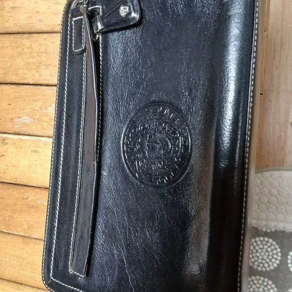[BUNJANG] Black Leather Clutch Bag / 블랙 가죽 클러치 백