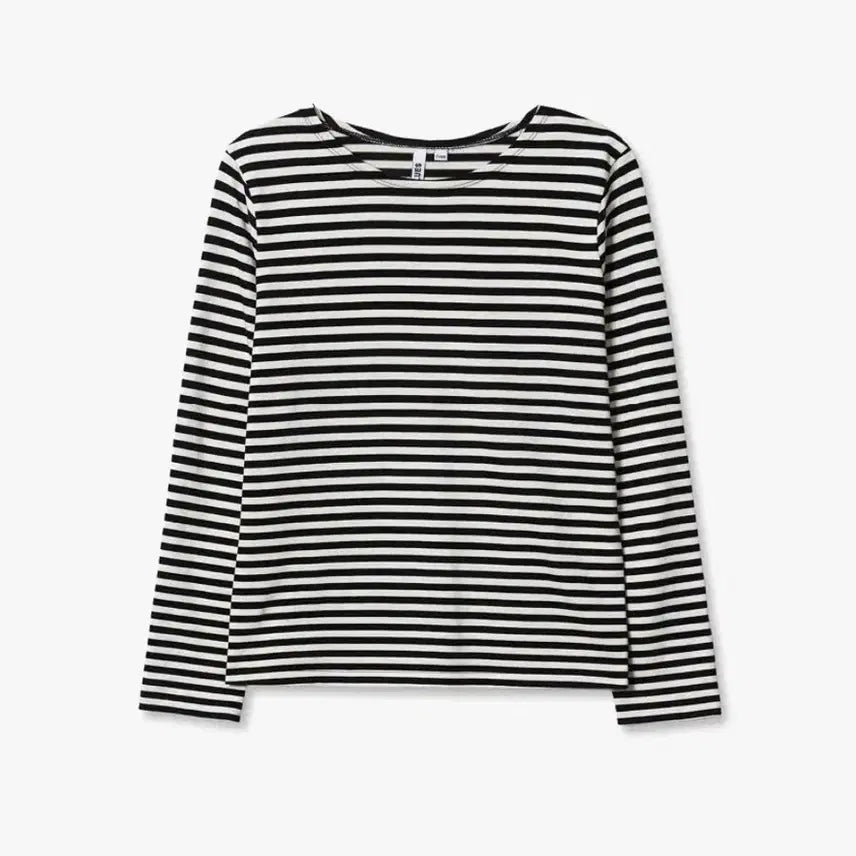 [BUNJANG] Enzoblues Basic Stripe Long Sleeve T-Shirt Black / 엔조블루스 베이직 스트라이프 긴팔 티셔츠 블랙