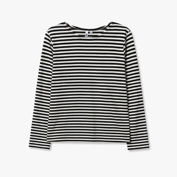 [BUNJANG] Enzoblues Basic Stripe Long Sleeve T-Shirt Black / 엔조블루스 베이직 스트라이프 긴팔 티셔츠 블랙