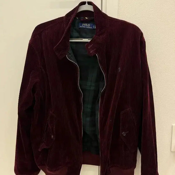 [BUNJANG] Polo Ralph Lauren Corduroy Harrington Jacket Burgundy L / 폴로 랄프로렌 코듀로이 바라쿠타 자켓 버건디 L