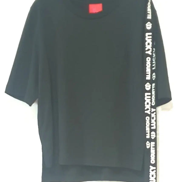 [BUNJANG] Lucky Chouette Logo Tape Short Sleeve T-Shirt / 럭키슈에뜨 로고테이프 반팔티셔츠(36)