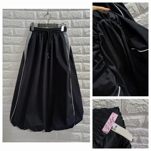 [BUNJANG] Black Crinkle Balloon Skirt / 블랙.바스락 벌룬스커트
