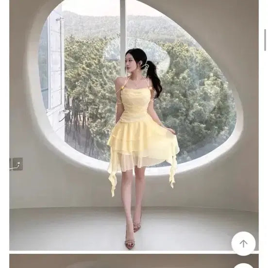 [BUNJANG] Avery Bebe Yellow Frill Dress / 에이블리 베베 옐로우 프릴 원피스